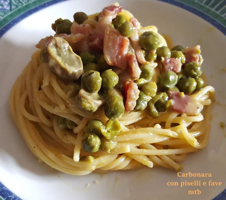 CARBONARA con piselli e fave