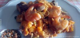 Paella de pescado y marisco