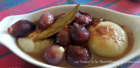 Filetto di maiale al vino rosso e cipolle in agrodolce