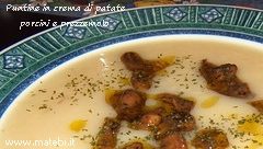 Puntine in crema di patate, porcini e prezzemolo